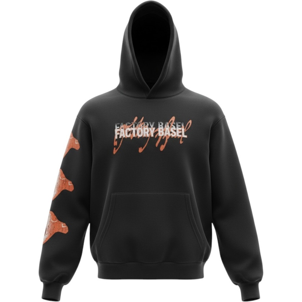 Factory Town Factory Basel 2025 Festival Hoodie Mens Medium Black Preowned